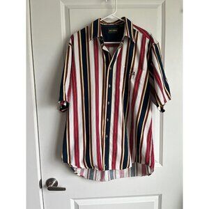 Mens Vintage Striped Short Sleeve Shirt